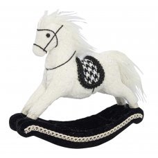 Χριστουγεννιάτικο Διακοσμητικό Αλογάκι Γούνινο Λευκό (28cm)